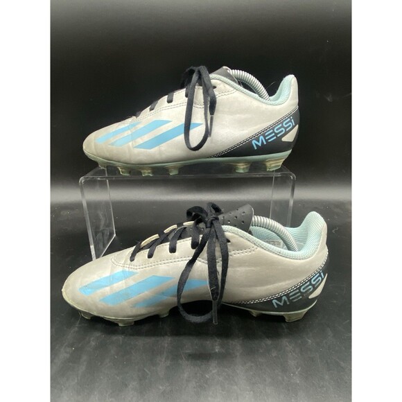 Adidas X Crazyfast Messi .4 Youth Size 4 Soccer Cleats Silver Gray Blue IE4071 - Picture 2 of 7